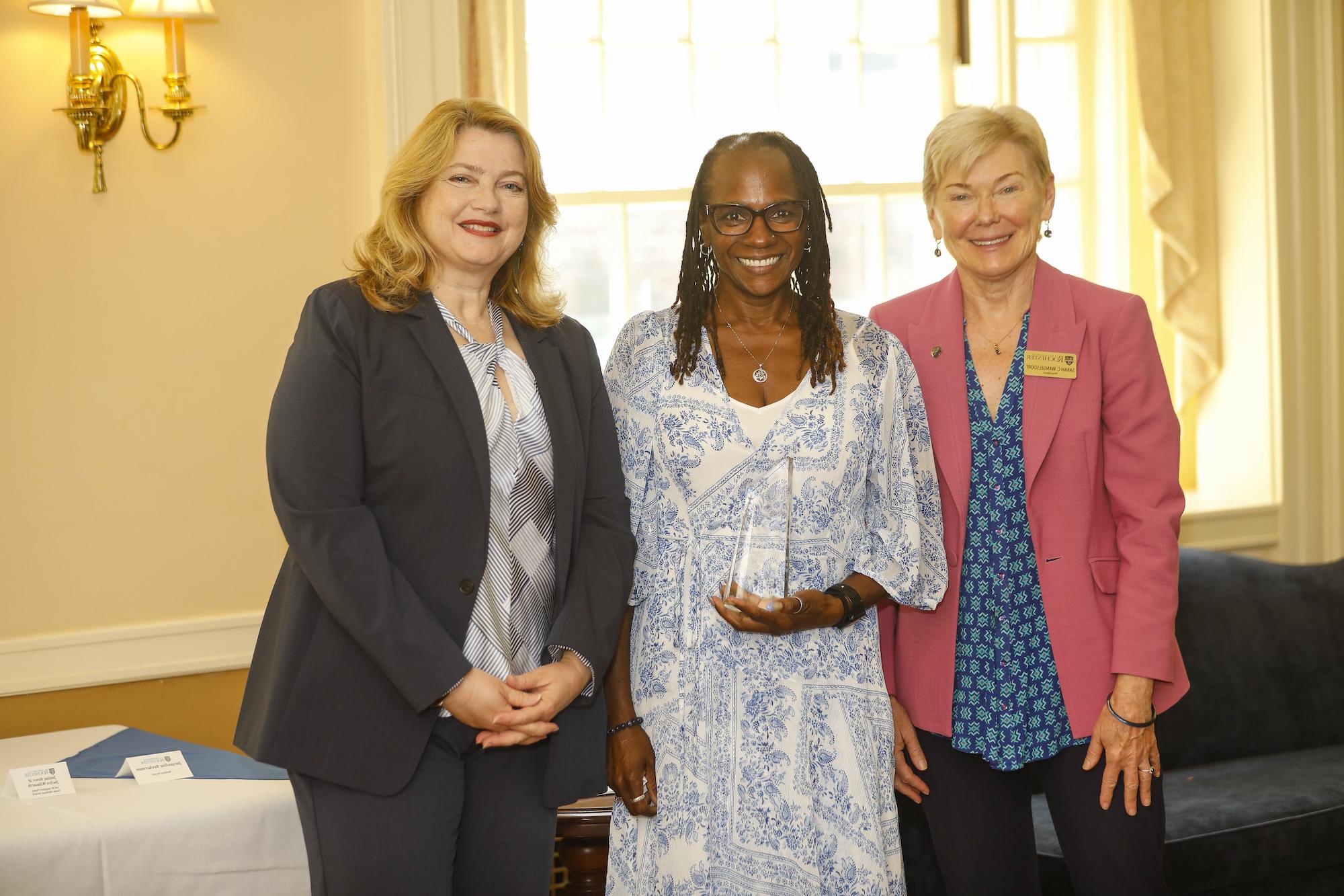 Lamar Riley Murphy Award winner Felicia Reed-Watt poses with Sarah Mangelsdorf and Kathleen M. Gallucci